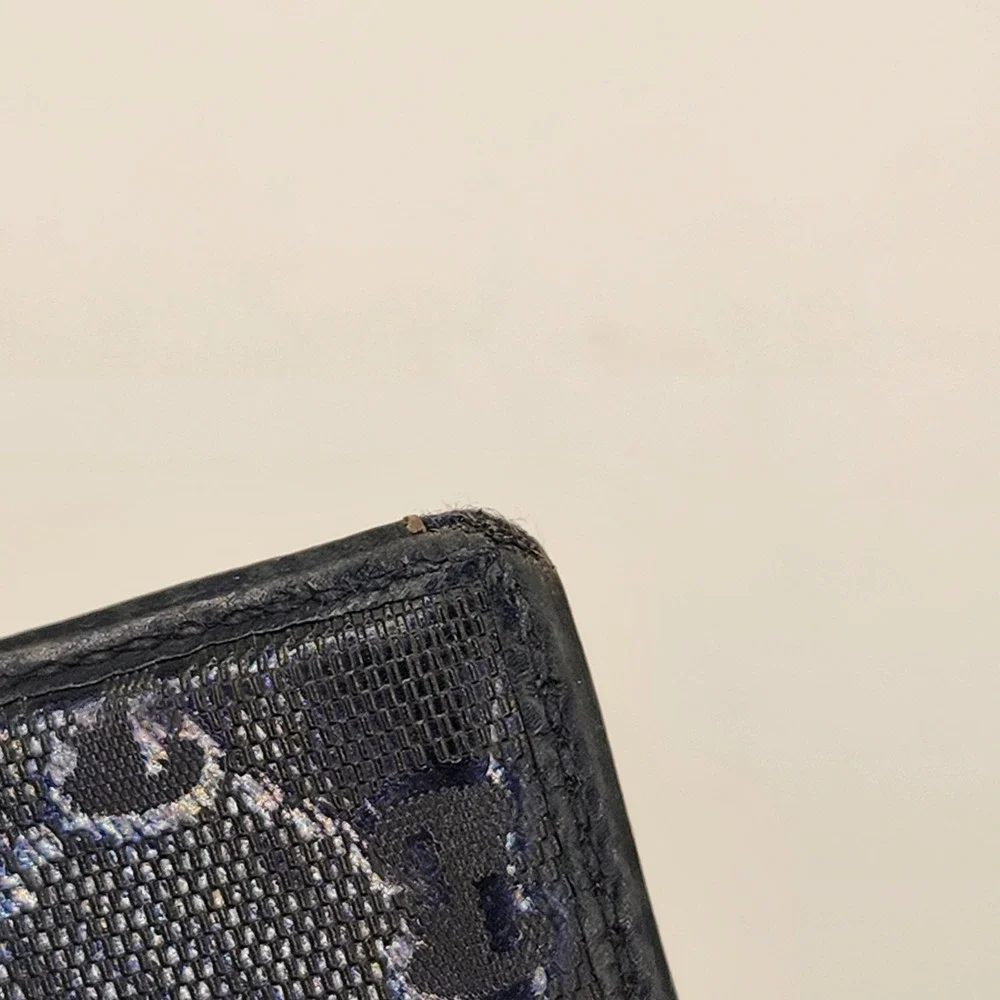 GUCCI GG Supreme Monogram Card Holder Case Navy Blue Black Compact Mens